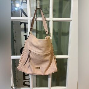 Jessica Simpson blush color Studded Beige Shoulder Bag M bag charm included
